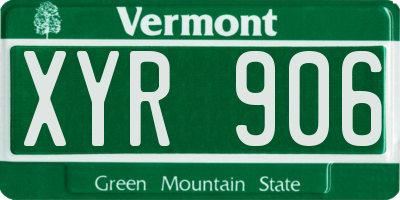 VT license plate XYR906