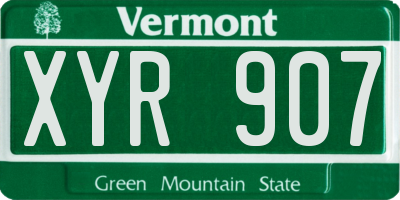 VT license plate XYR907