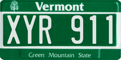 VT license plate XYR911