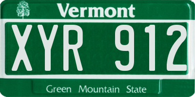 VT license plate XYR912
