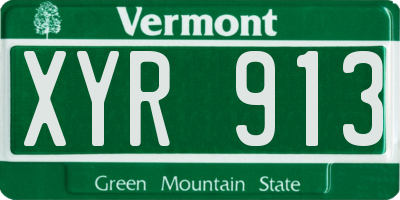 VT license plate XYR913