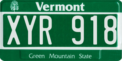 VT license plate XYR918