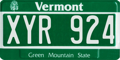 VT license plate XYR924