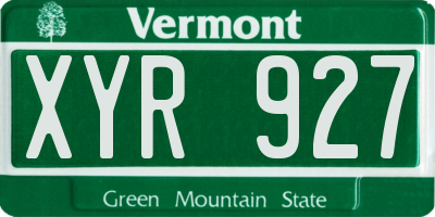VT license plate XYR927