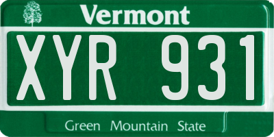 VT license plate XYR931
