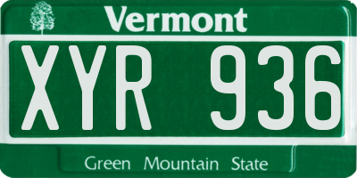 VT license plate XYR936