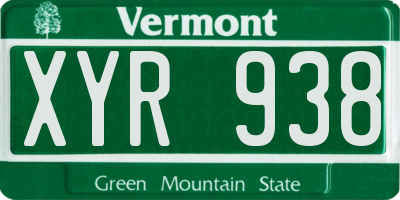 VT license plate XYR938