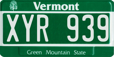 VT license plate XYR939