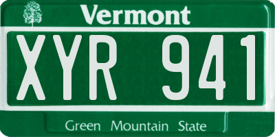 VT license plate XYR941