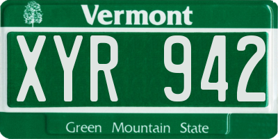 VT license plate XYR942