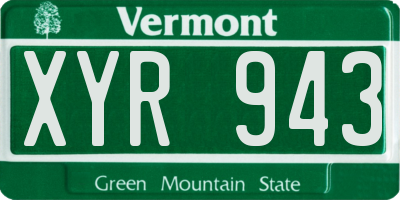 VT license plate XYR943