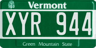 VT license plate XYR944
