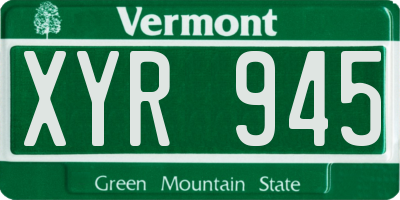 VT license plate XYR945