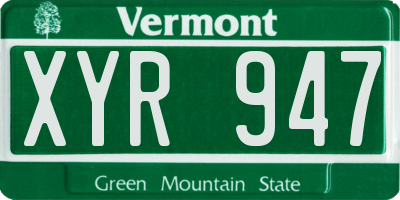 VT license plate XYR947