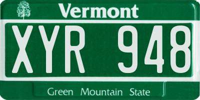 VT license plate XYR948