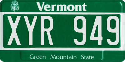VT license plate XYR949
