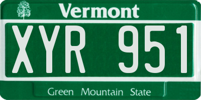 VT license plate XYR951