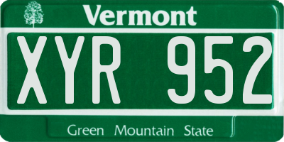 VT license plate XYR952