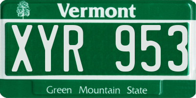 VT license plate XYR953