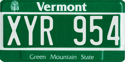VT license plate XYR954