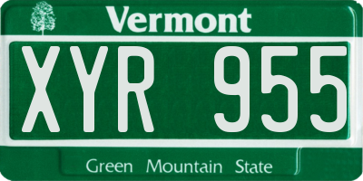 VT license plate XYR955