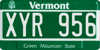VT license plate XYR956