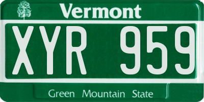 VT license plate XYR959