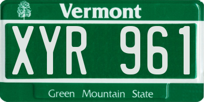 VT license plate XYR961