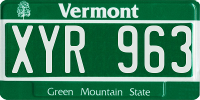 VT license plate XYR963