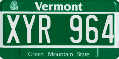 VT license plate XYR964