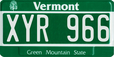 VT license plate XYR966