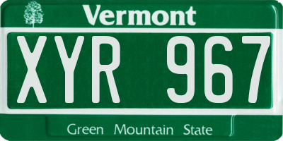 VT license plate XYR967