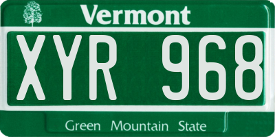 VT license plate XYR968