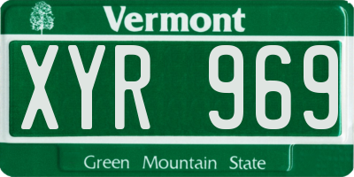 VT license plate XYR969
