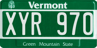 VT license plate XYR970