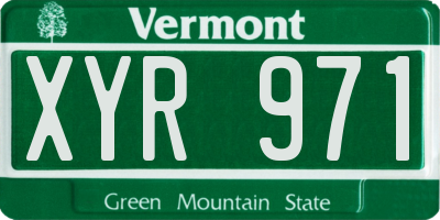 VT license plate XYR971