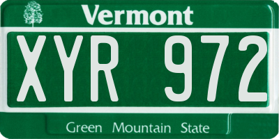 VT license plate XYR972