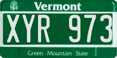 VT license plate XYR973