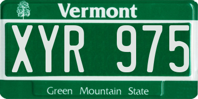 VT license plate XYR975