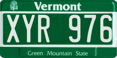 VT license plate XYR976