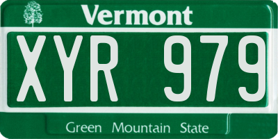 VT license plate XYR979