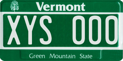 VT license plate XYS000