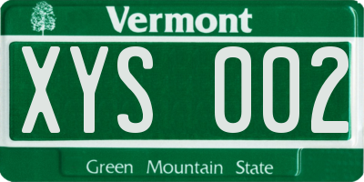 VT license plate XYS002