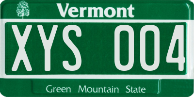 VT license plate XYS004