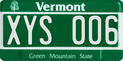 VT license plate XYS006