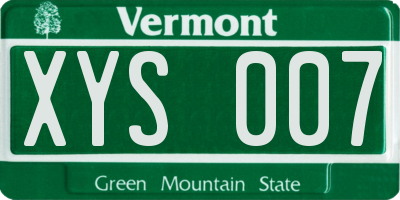 VT license plate XYS007