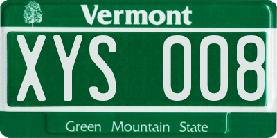 VT license plate XYS008