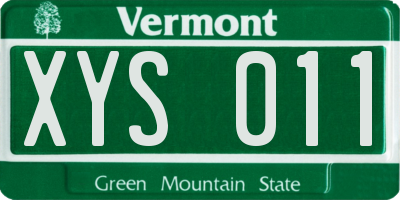 VT license plate XYS011