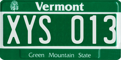 VT license plate XYS013