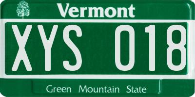 VT license plate XYS018
